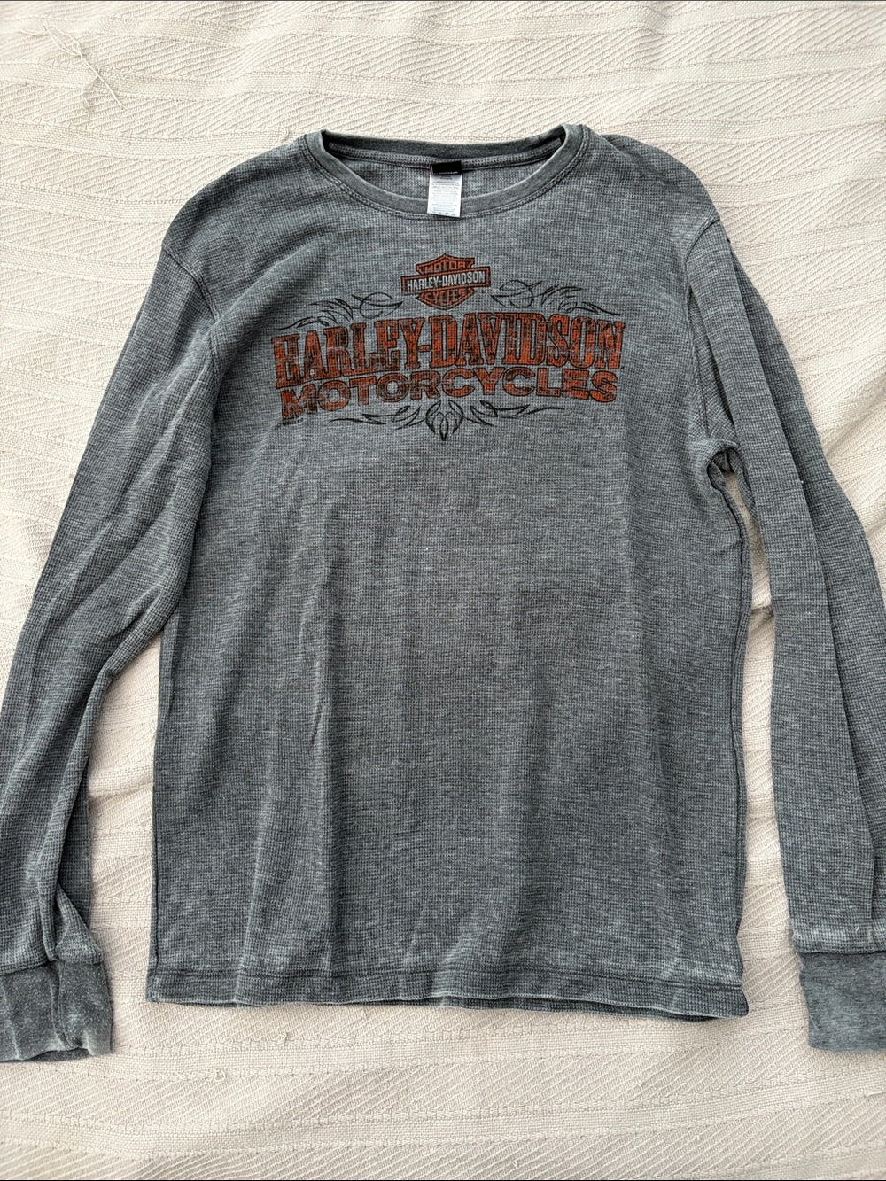 Harley Davidson Motorcycle Thermal Long Sleeve - Palm Beach, Florida Waffle knit